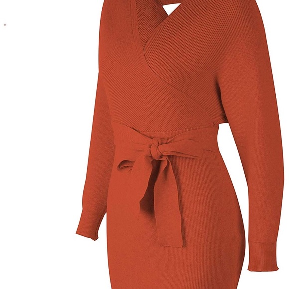 ✨THE SAVOY ORANGE BATWING SWEATER DRESS *NWT* ✨ - Picture 5 of 8